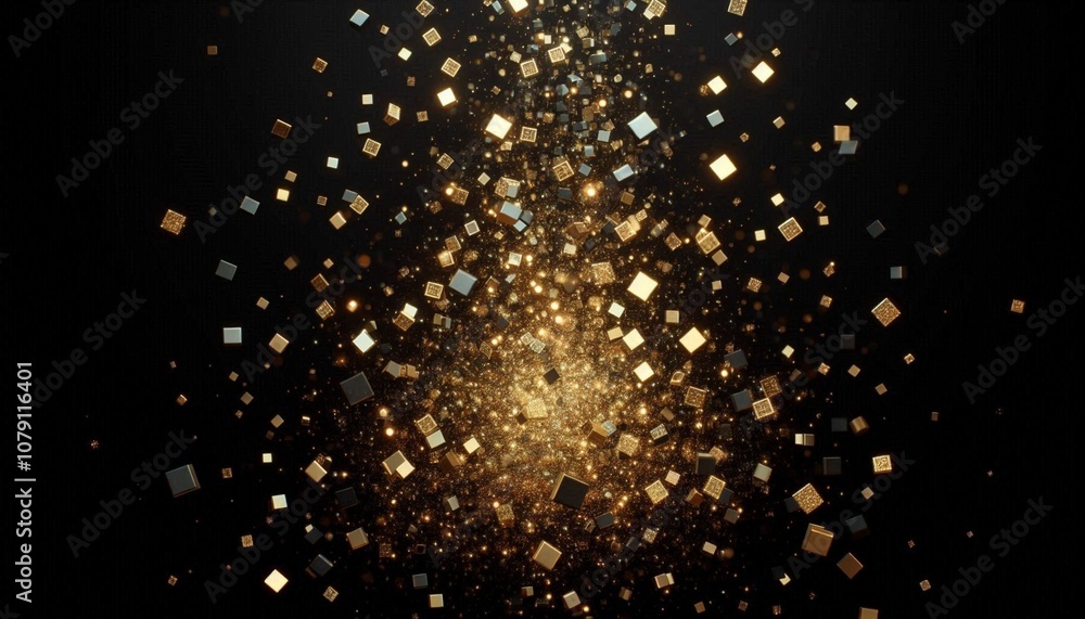 golden glitter on black background golden glitter on black background