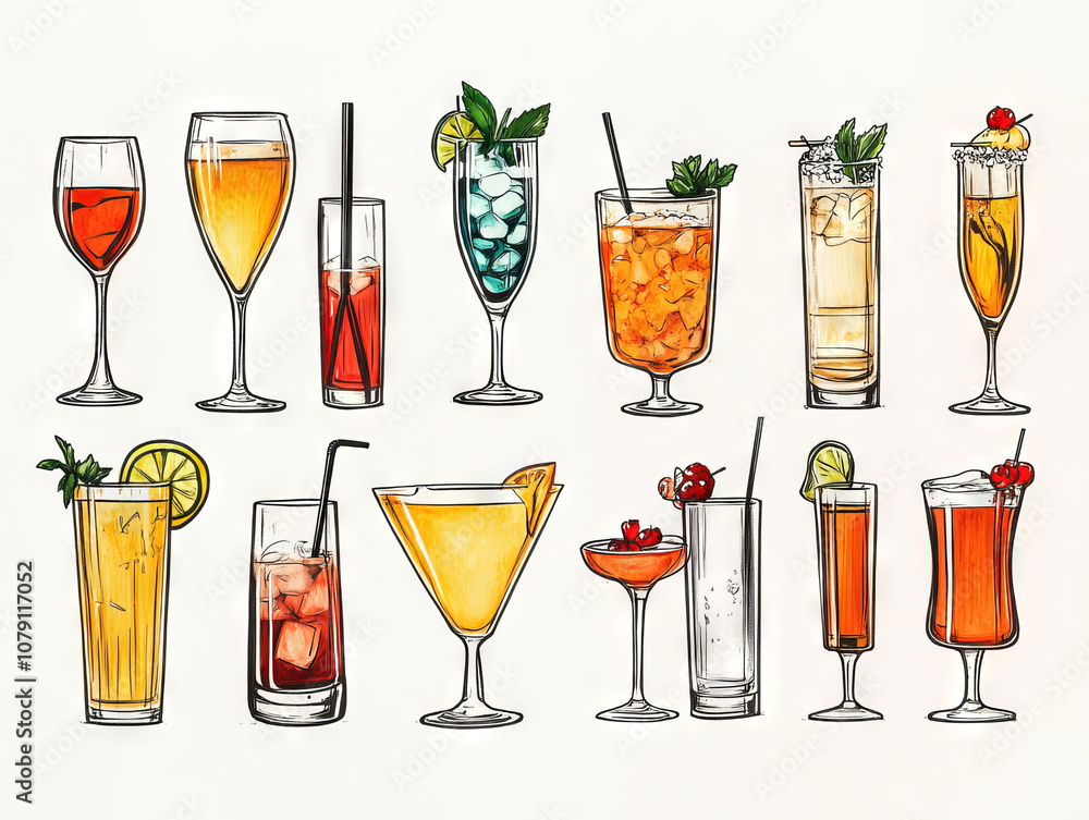 Colorful cocktail background graphics Colorful cocktail background graphics