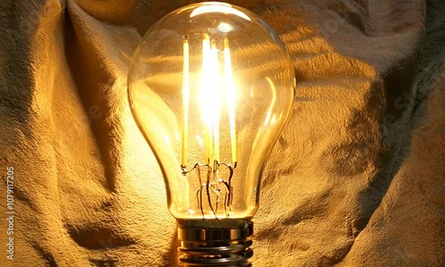 light bulb on black background