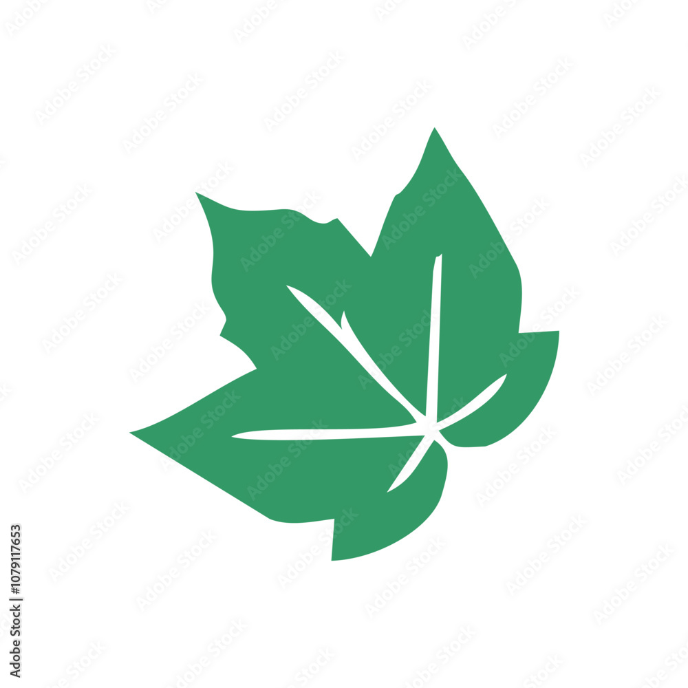 Obraz premium minimalist green leaf design logo vector