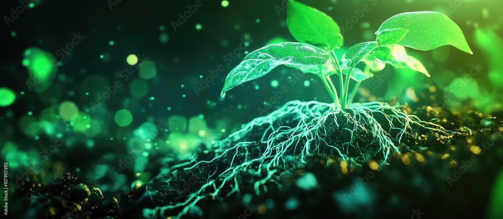 Close up of a green plant transplant showcasing soil and roots ideal for home gardening and floral concepts Close up of a green plant transplant showcasing soil and roots ideal for home gardening and floral concepts