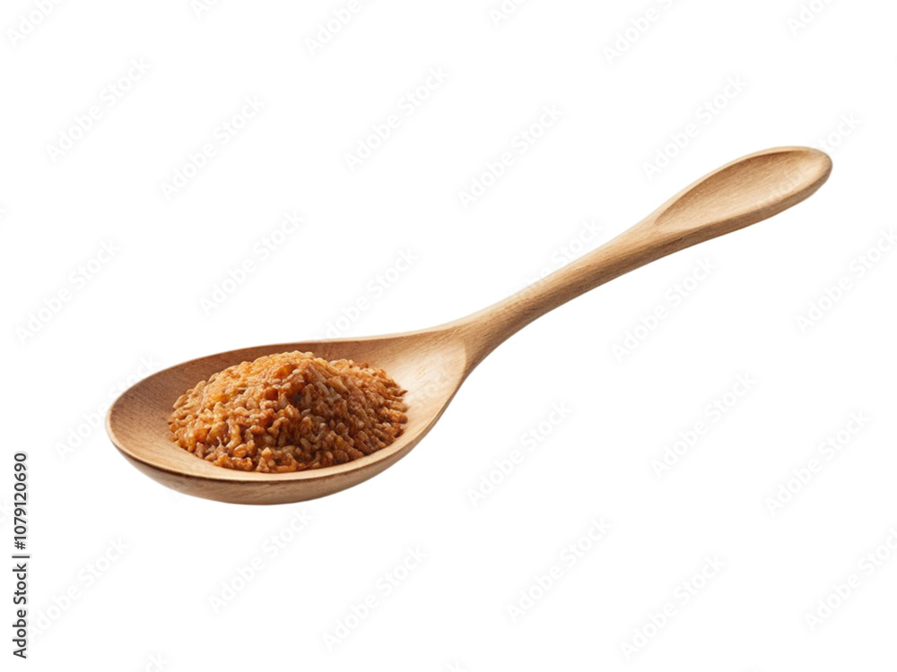 Natural Wooden Spoon with Smooth Finish and Slight Texture on Transparent Background Natural Wooden Spoon with Smooth Finish and Slight Texture on Transparent Background