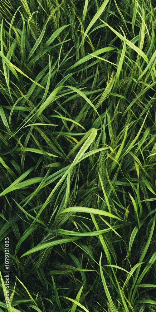 Fototapeta premium Vibrant Green Meadow. Close-up of Fresh Tall Grass in Natural Spring Environment