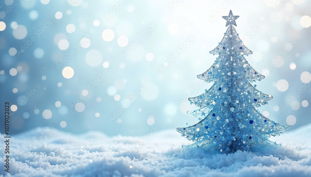 Blue sparkly Christmas tree snow background bokeh lights.
Blue sparkly Christmas tree snow background bokeh lights.