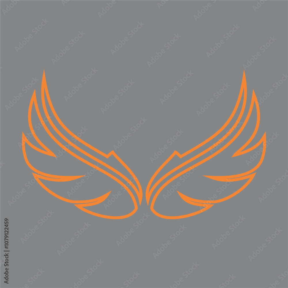 Fototapeta premium vector logo design minimalist wing outline