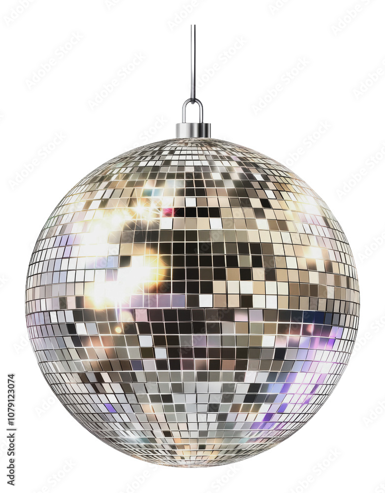 PNG Shimmering disco ball hanging from the ceiling