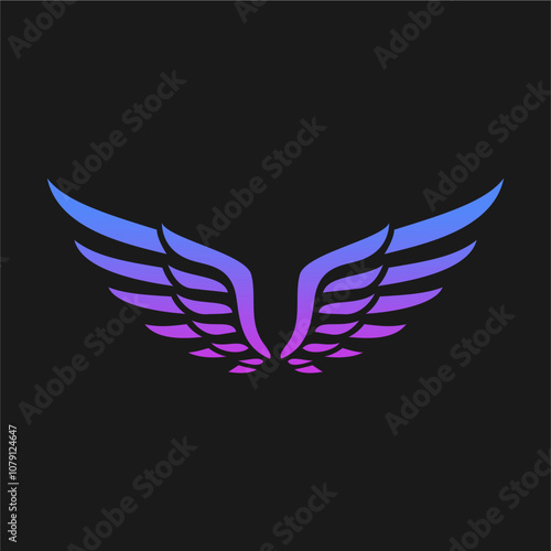 vector logo design colorfull minimalist wings