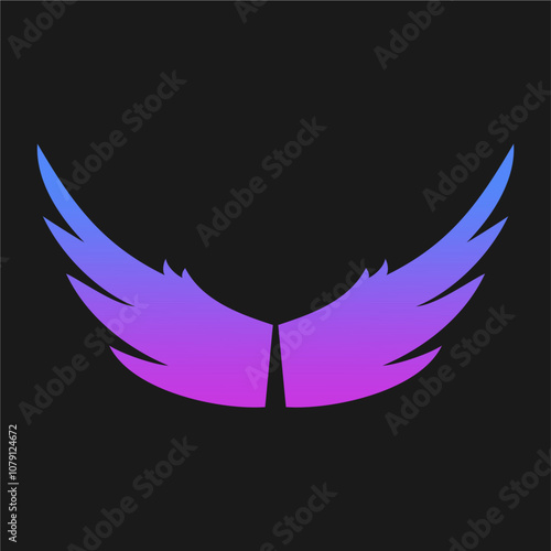 vector logo design colorfull minimalist wings