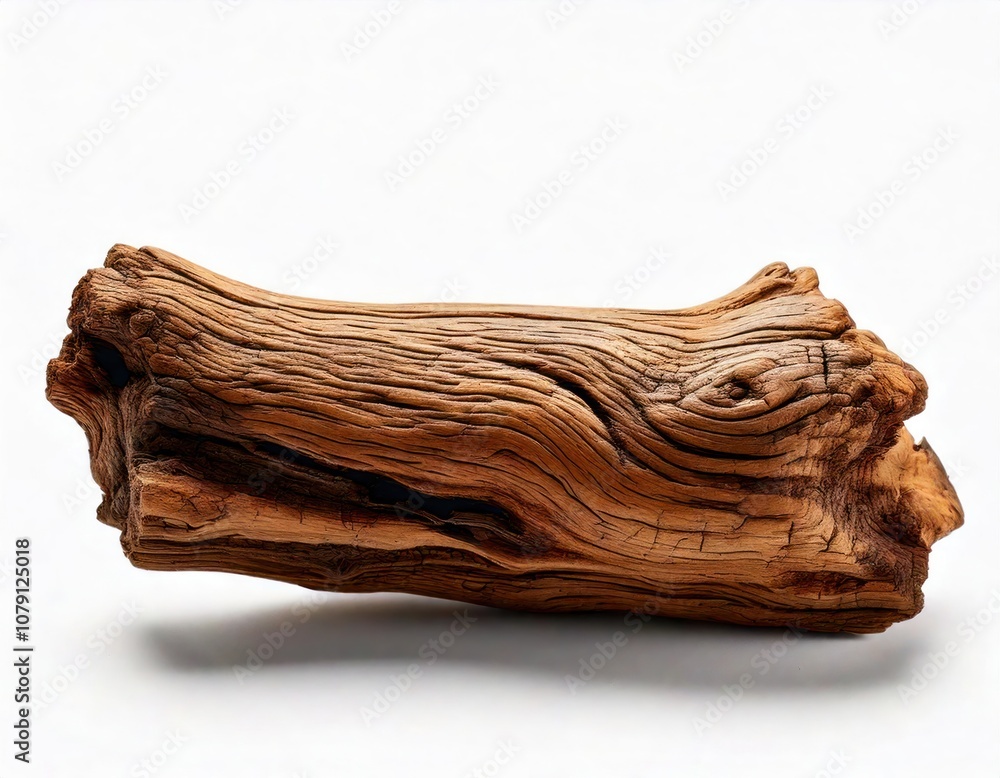 Driftwood piece with unique texture, isolated on white background. Driftwood piece with unique texture, isolated on white background.
