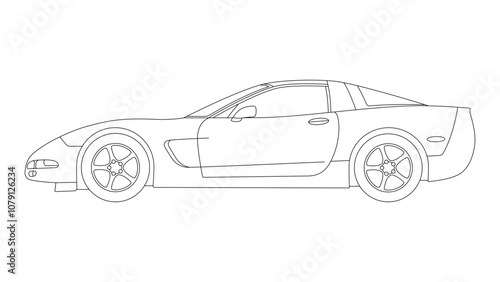 Foto Chevrolet Corvette C5 USA Retro Sport Car Vector Coupe Vehicle Classic