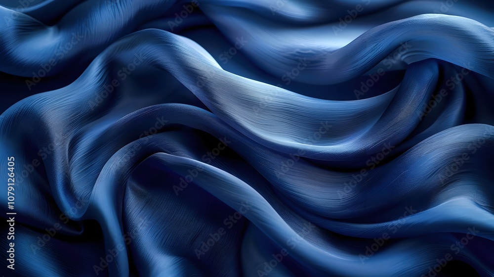 Obraz premium Abstract Blue Fabric Waves Background