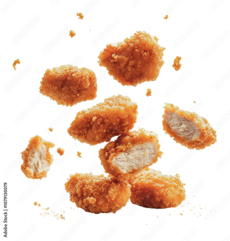 PNG Crispy nuggets on white background PNG Crispy nuggets on white background