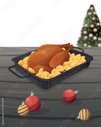 Dinde de Noël - Illustration