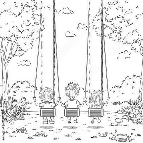 A sunny day in a park with ...