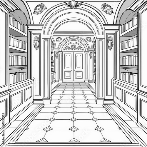 An enchanted library with m...