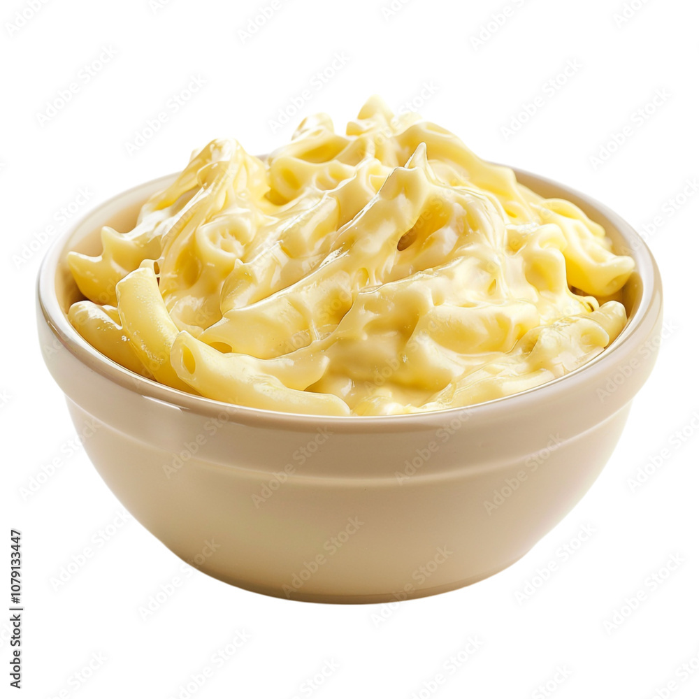 Creamy Mac and Cheese Bowl on White Background Creamy Mac and Cheese Bowl on White Background