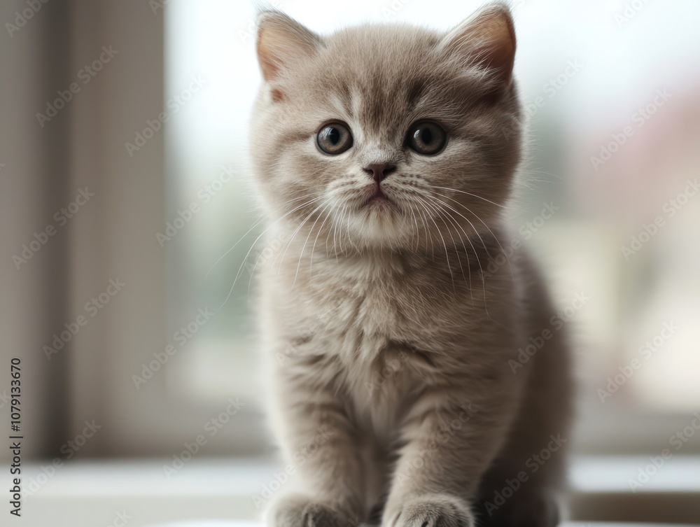 Portrait a British kitten looking straight ahead Portrait a British kitten looking straight ahead