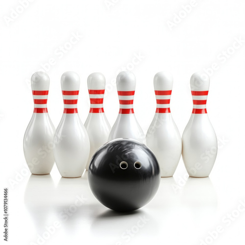 Bowling Ball And Pins Isolated