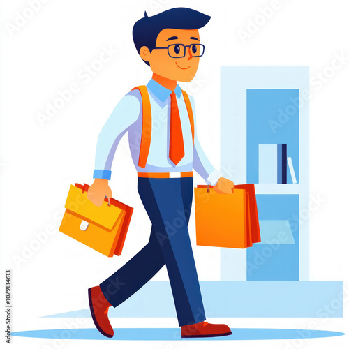Businessman Walking Isolated
