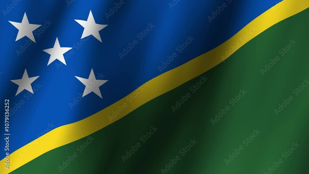 Animated Flag Solomon Islands 4k video Animated Flag Solomon Islands 4k video