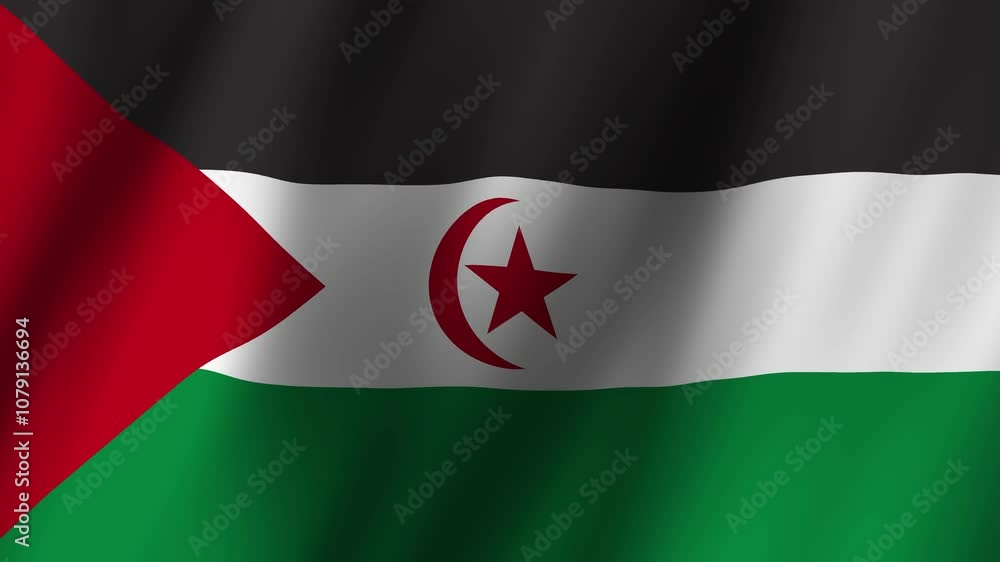 Animated Flag Sahrawi Arab Democratic Republic 4k video Animated Flag Sahrawi Arab Democratic Republic 4k video