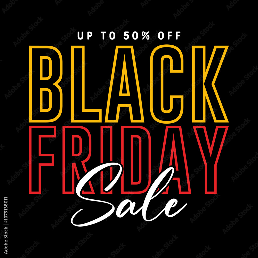 Fototapeta premium Black friday super sale social media poster, banner template vector illustration.