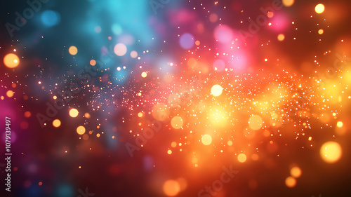 Fireworks celebration on abstract New Year background with empty space for message