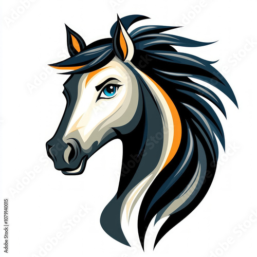 Horse Head Isolated On White