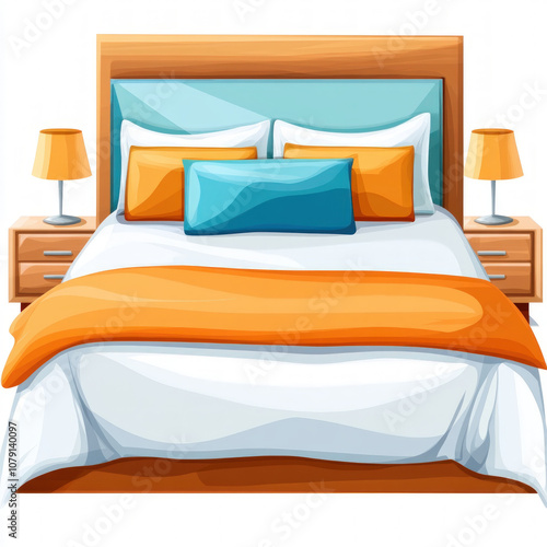 Hotel Bed Isolated