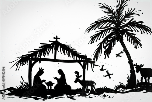 nativity scene silhouette