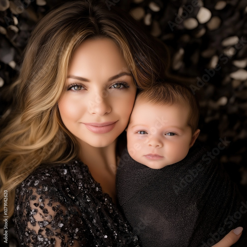 Mother And Newborn Baby Iso...