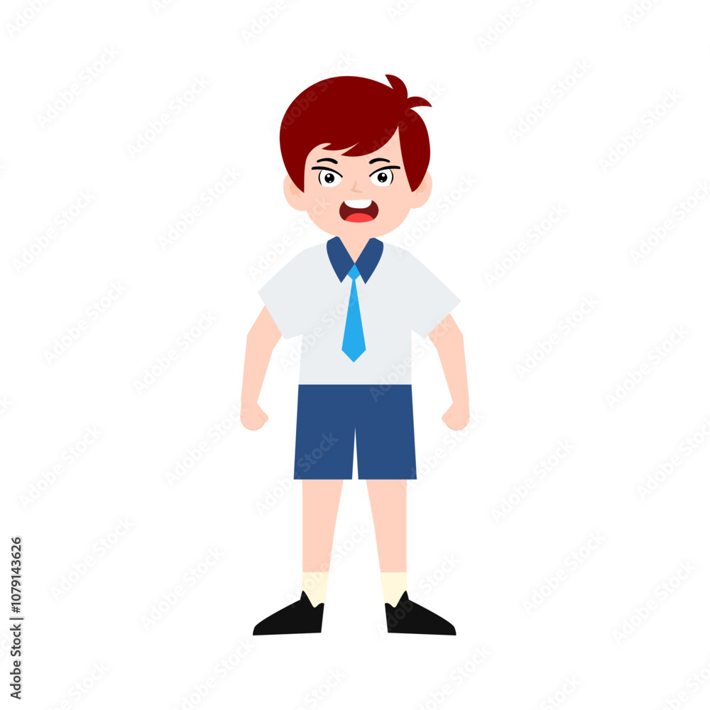 boy different pose activity school isolated on white background, uniform school white blue boy different pose activity school isolated on white background, uniform school white blue