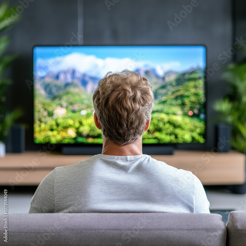 Person Watch Tv Isolated