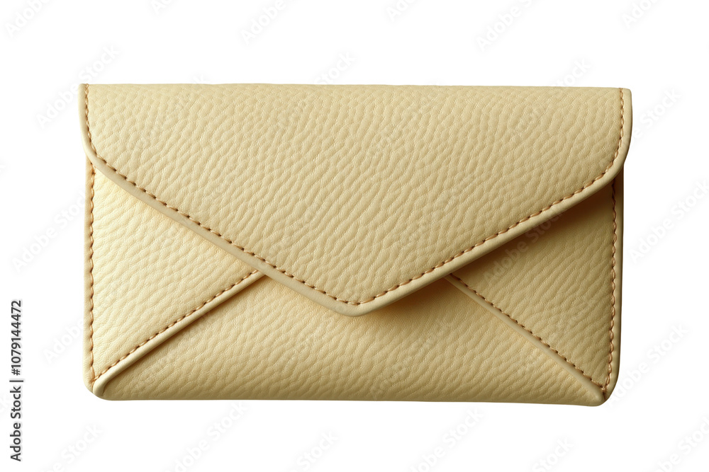 Beige envelope wallet on , highlighting minimalist design Beige envelope wallet on , highlighting minimalist design