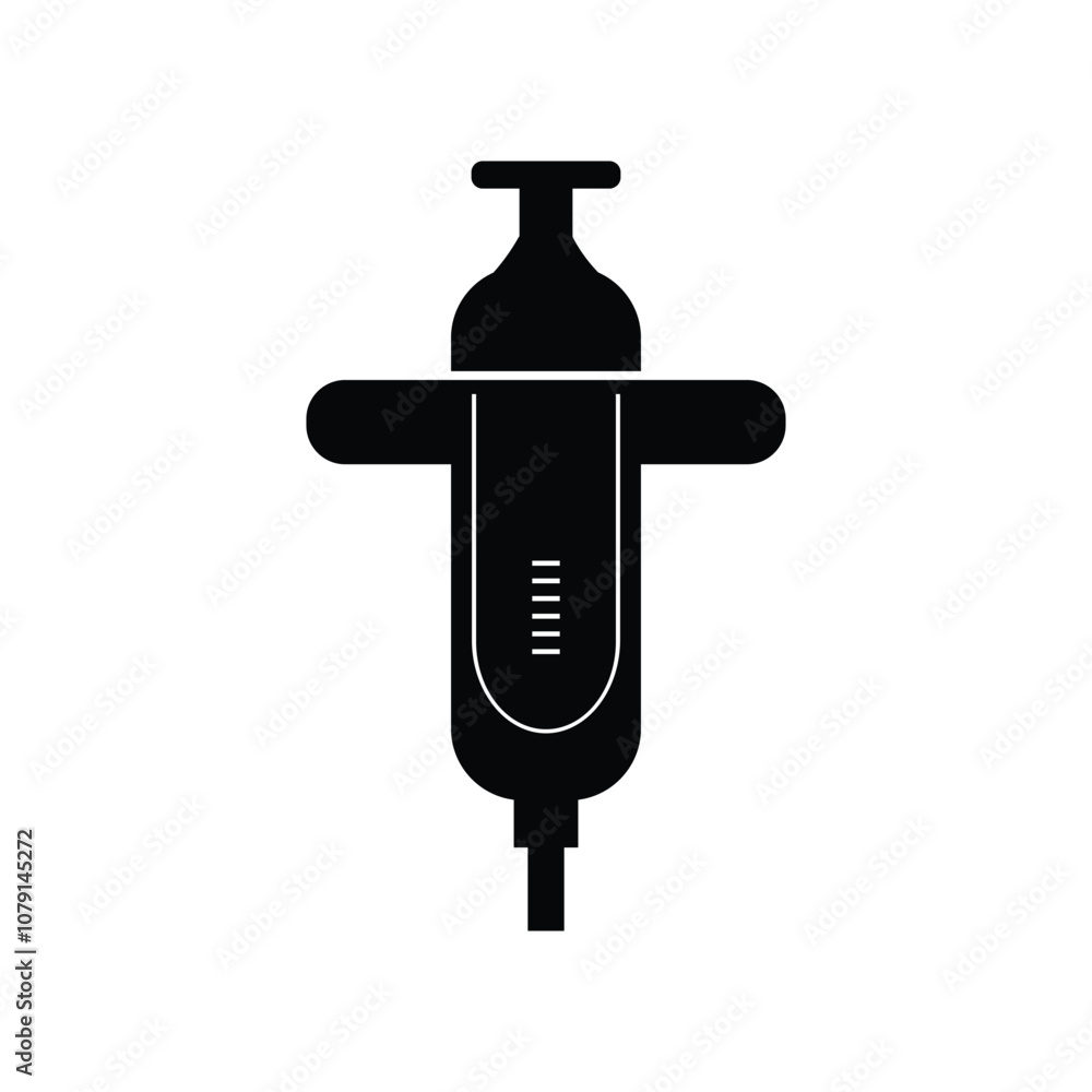 syringe with a black liquid in it syringe with a black liquid in it