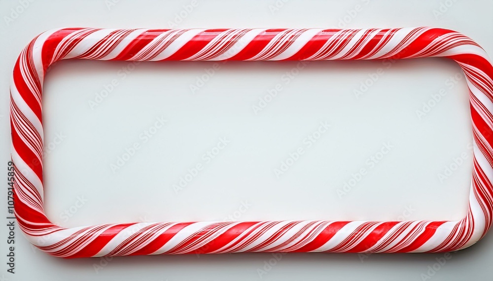 Christmas candy cane red and white striped rectangle frame. Festive striped candy lollipop pattern Christmas candy cane red and white striped rectangle frame. Festive striped candy lollipop pattern