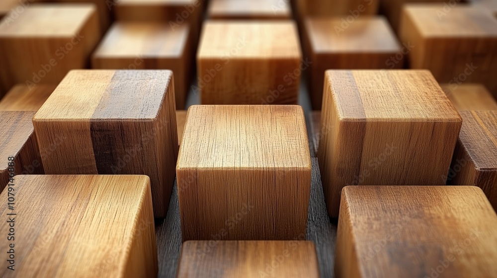 Close up of wooden blocks with a wood grain texture. The blocks are arranged in a way that they appear to be stacked on top of each other. Concept of warmth and coziness Close up of wooden blocks with a wood grain texture. The blocks are arranged in a way that they appear to be stacked on top of each other. Concept of warmth and coziness