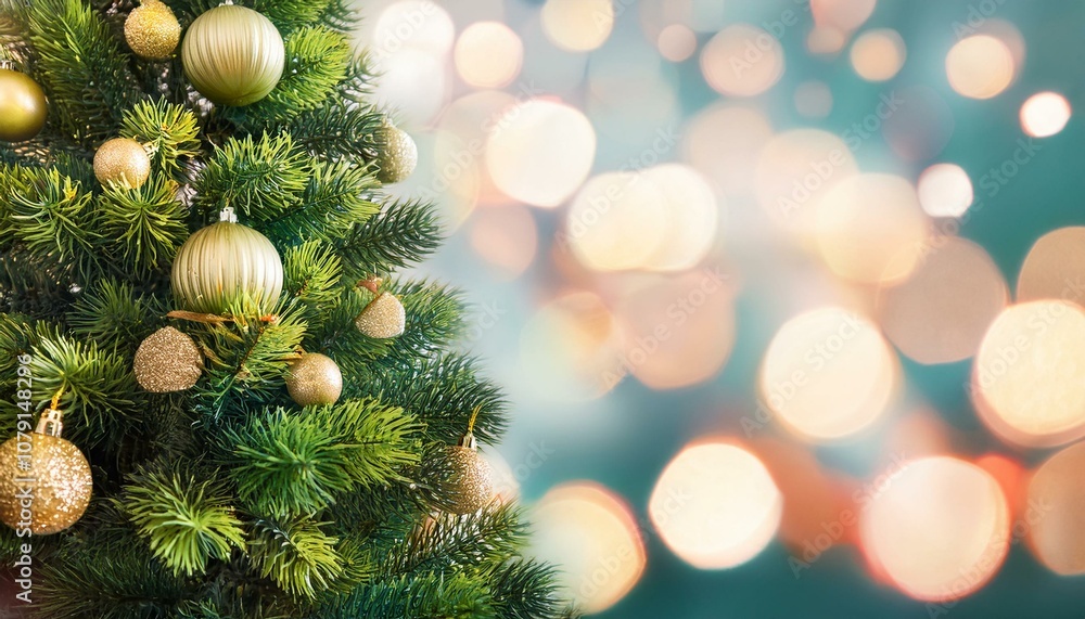 Christmas tree and blur bokeh lights background. Xmas and happy new year. Use for greeting card, cover, banner, header template. Christmas tree and blur bokeh lights background. Xmas and happy new year. Use for greeting card, cover, banner, header template.