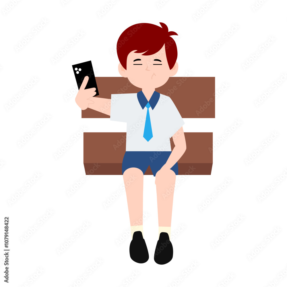 boy different pose activity school isolated on white background, uniform school white blue boy different pose activity school isolated on white background, uniform school white blue