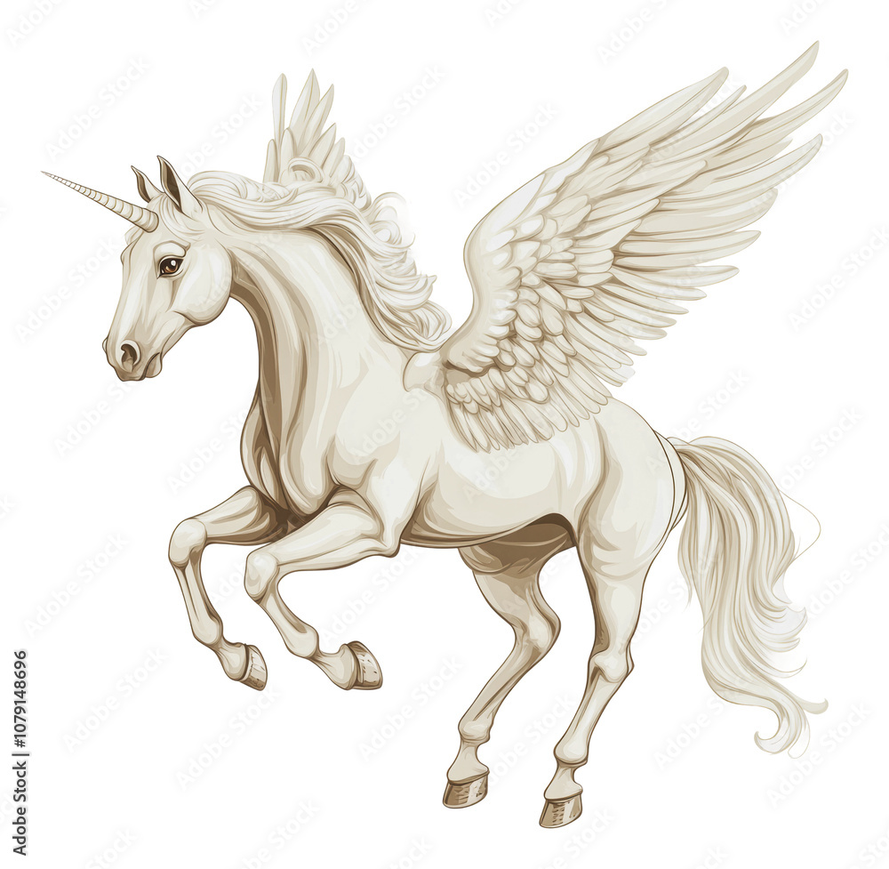 PNG A majestic unicorn with wings flying in the sky PNG A majestic unicorn with wings flying in the sky