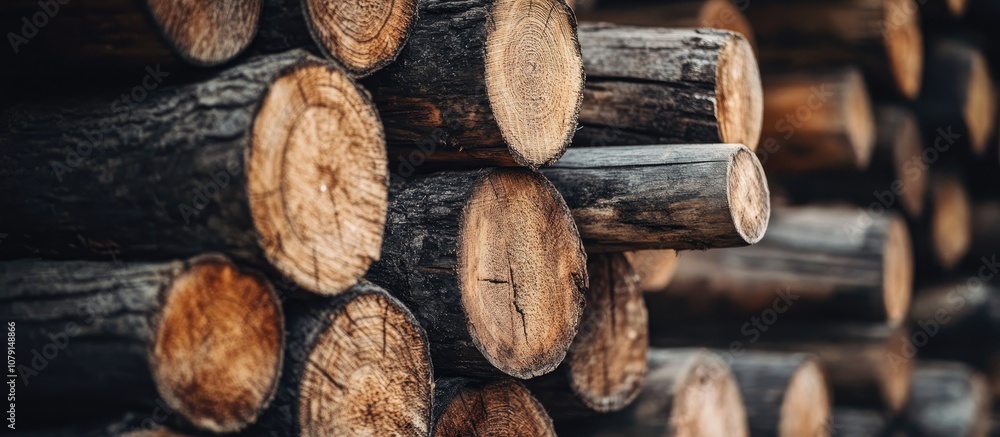 Close up view of rustic wooden logs forming the wall of a charming rural house highlighting craftsmanship and natural textures Close up view of rustic wooden logs forming the wall of a charming rural house highlighting craftsmanship and natural textures