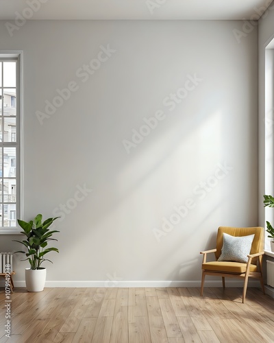 Parete vuota in ambiente moderno - Empty wall light room interior - modern living room