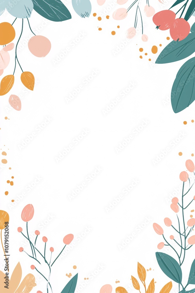 A cute, profile picture frame, in a simple cartoon style. The background is white, with flower-style cute the border. The border is filled with pastel colors A cute, profile picture frame, in a simple cartoon style. The background is white, with flower-style cute the border. The border is filled with pastel colors