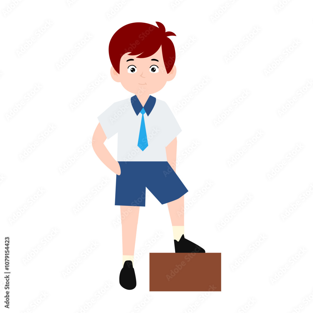 boy different pose activity school isolated on white background, uniform school white blue boy different pose activity school isolated on white background, uniform school white blue