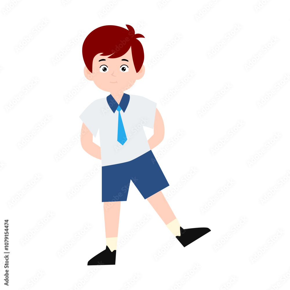 boy different pose activity school isolated on white background, uniform school white blue boy different pose activity school isolated on white background, uniform school white blue