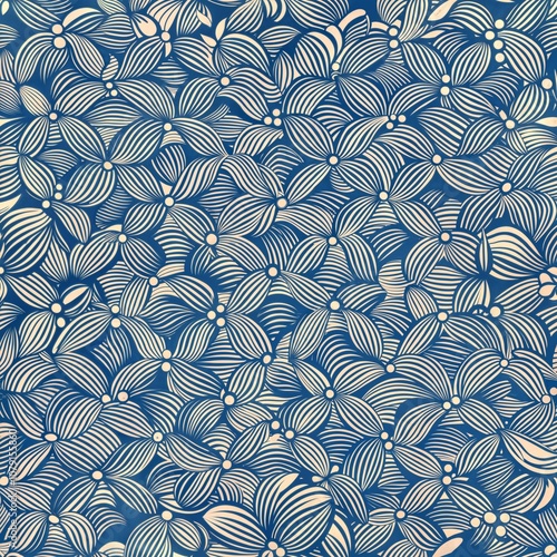 Blue Japanese Geometric Pattern