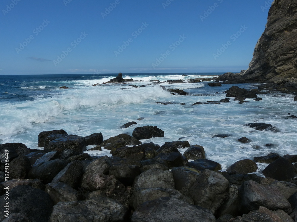 schwarze felsen meer gomera kanaren schwarze felsen meer gomera kanaren
