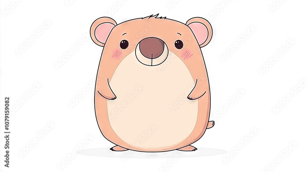 A warm-colored creature with a broad grin, posed against a pristine backdrop A warm-colored creature with a broad grin, posed against a pristine backdrop