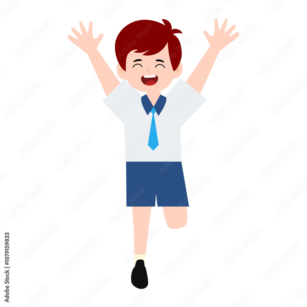 boy different pose activity school isolated on white background, uniform school white blue boy different pose activity school isolated on white background, uniform school white blue