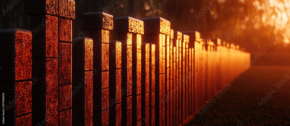 Clinker brick fence featuring a textured design for durable outdoor structures Clinker brick fence featuring a textured design for durable outdoor structures